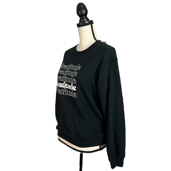 Sub_Urban Riot Womens Graphic Crewneck Sweater XS black “gratitude” long sleeve - Picture 3 of 10